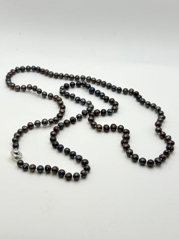 LAST ONE 33 INCH BLACK PEARL NECKLACE