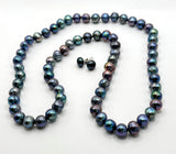 26 INCH BLUE GREEN PEARL NECKLACE SET • SALE! $99