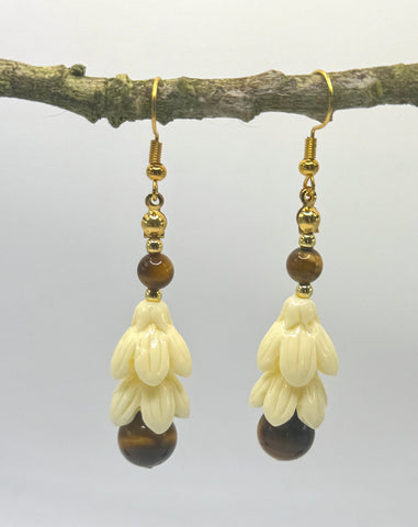 TIGER’S EYE PĪKAKE DANGLE EARRINGS