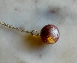 YEAR END SALE • CARVED PURPLE PEARL PENDANT (23” Sterling Silver Chain)