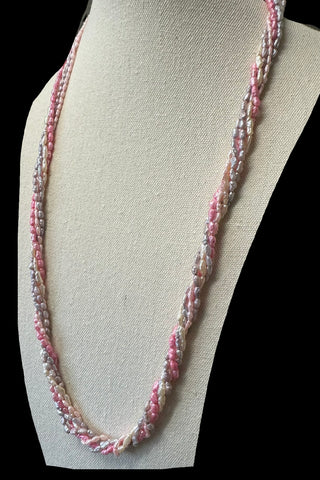 CLOSEOUT 32” PASTEL RICE PEARL VINTAGE NECKLACE
