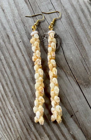 LONG PĪKAKE STYLE NIIHAU SHELL EARRING (3.75”)