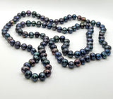 45”  PIKO LENGTH BLACK PEARL NECKLACE (9-11mm)