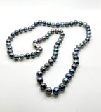 24” BLUE SILVER PEARL NECKLACE (9mm)