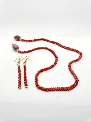 NIIHAU KAHELELANI SHELL NECKLACE + EARRING SET (19.5”)