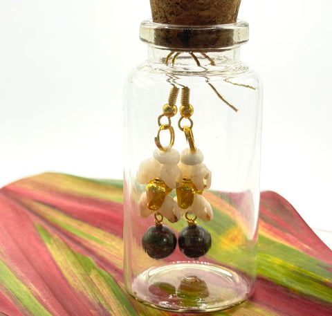 SALE! NIIHAU HELECONIA EARRINGS IN BOTTLE