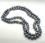22” & 24” BLUE SILVER PEARL NECKLACE BUNDLE